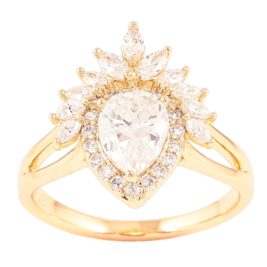 Кольцо Xuping Позолота 18K Декоративный узор с цирконием фото №1