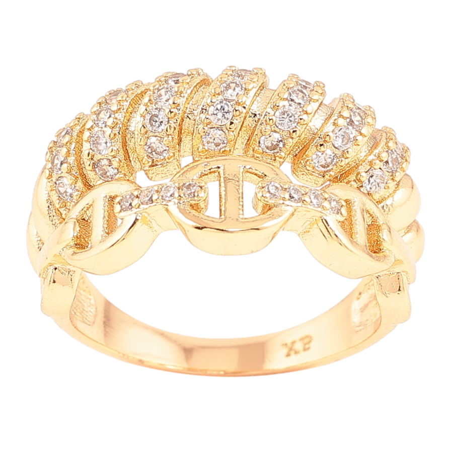 Кольцо Xuping Позолота 18K Декоративный узор с цирконием фото №1