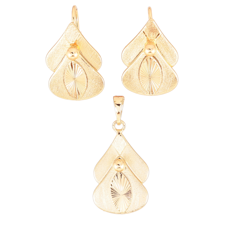 Набір Xuping Позолота 18K Сережки Кулон «Декоративний візерунок з шагренью» фото №14