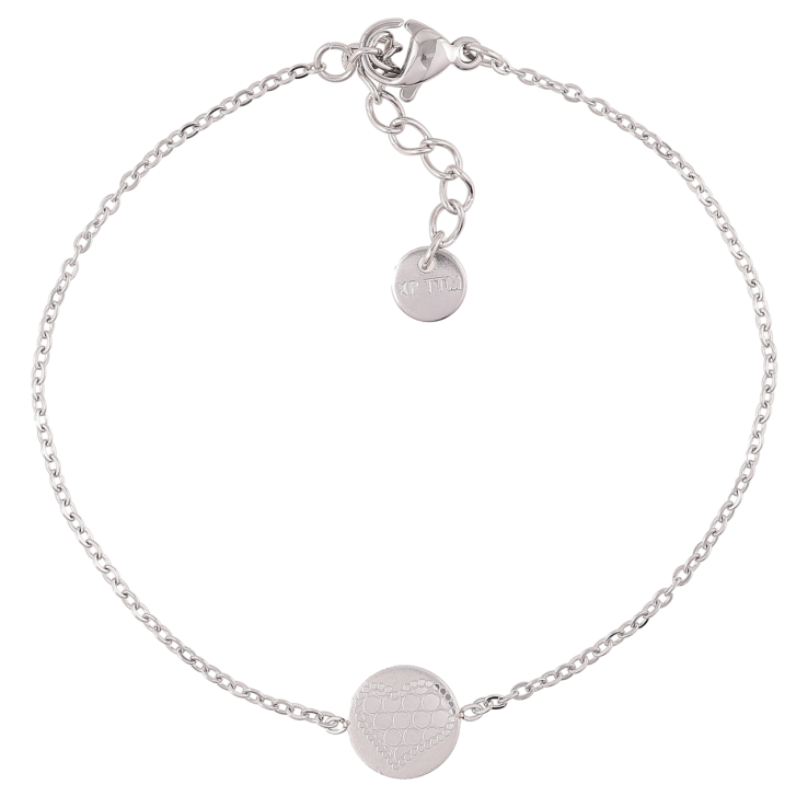 Браслет Xuping ТТМ Stainless Steel цвет Родий Цепочка с кругом узор сердечко с доп.цеп 17.5-20см х 1мм фото №6