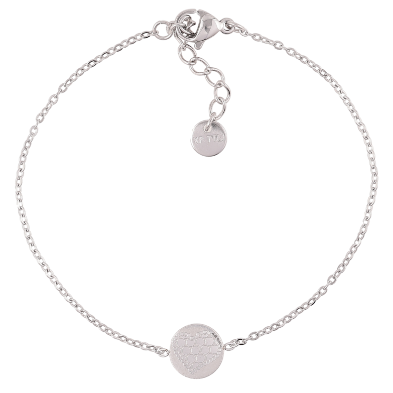 Браслет Xuping ТТМ Stainless Steel колір Родій «Ланцюжок з колом візерунок сердечко» з дод.ланцюгом 17.5-20см х 1мм фото №12