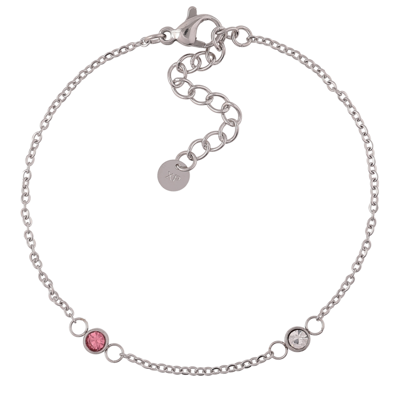 Браслет Xuping ТТМ Stainless Steel цвет Родий Цепочка с цветными кристаллами с доп.цеп 17-21см х 1.5мм фото №5