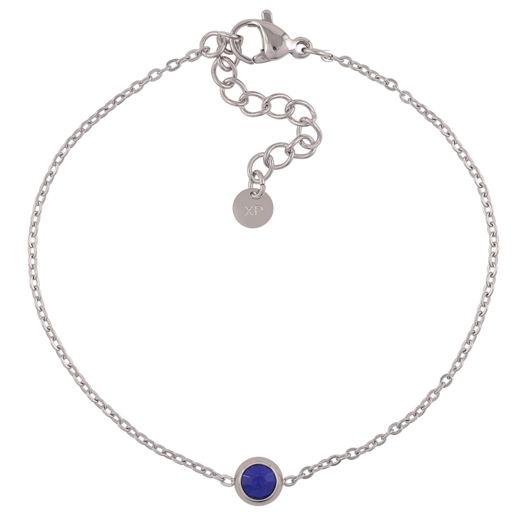 Браслет Xuping ТТМ Stainless Steel цвет Родий Цепочка с синим кристаллом с доп.цеп 17-20см х 1мм фото №16