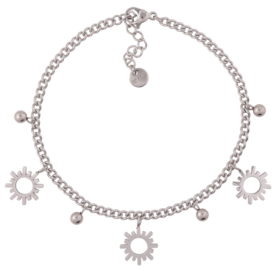 Браслет Xuping ТТМ Stainless Steel цвет Родий Цепочка Панцирная с подвесками с доп.цеп 19.5-22.5см х 3мм фото №1