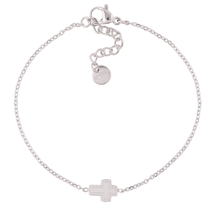 Браслет Xuping ТТМ Stainless Steel колір Родій «Ланцюжок зі вставкою Хрестик» з доп.ланцюгом 17-20см х 1мм фото №15