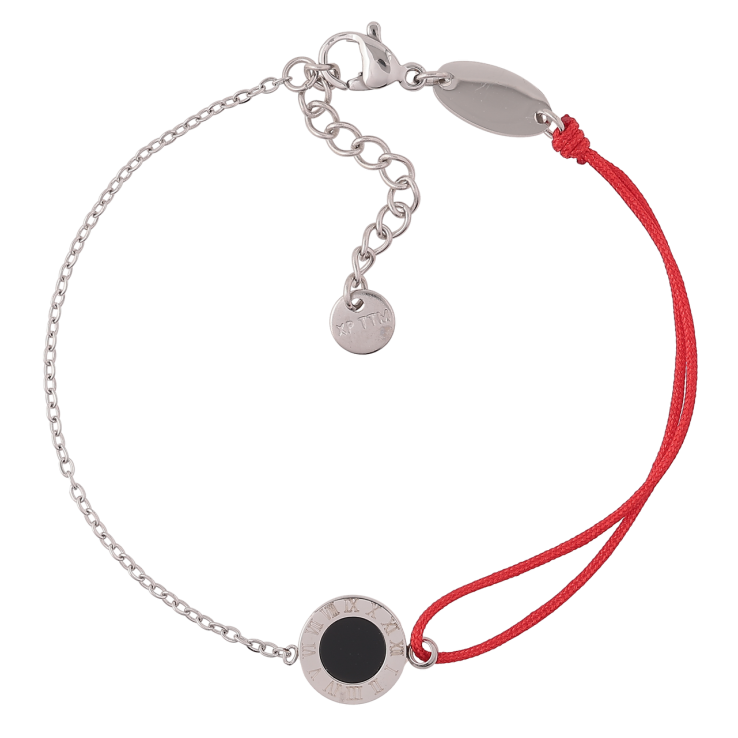 Браслет Xuping ТТМ Stainless Steel колір Родій «Ланцюжок з червоним шнуром і вставкою» з доп.ланцюгом 18.5-21см х 1мм фото №20