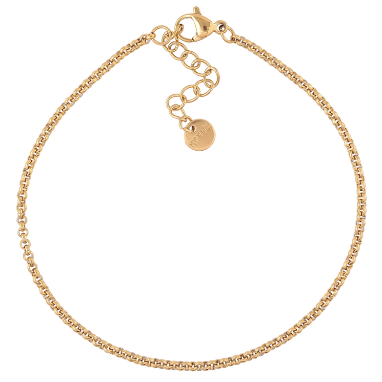 Браслет Xuping ТТМ Stainless Steel цвет 14К Цепочка Бельцер с доп.цеп 20-23см х 2мм фото №3