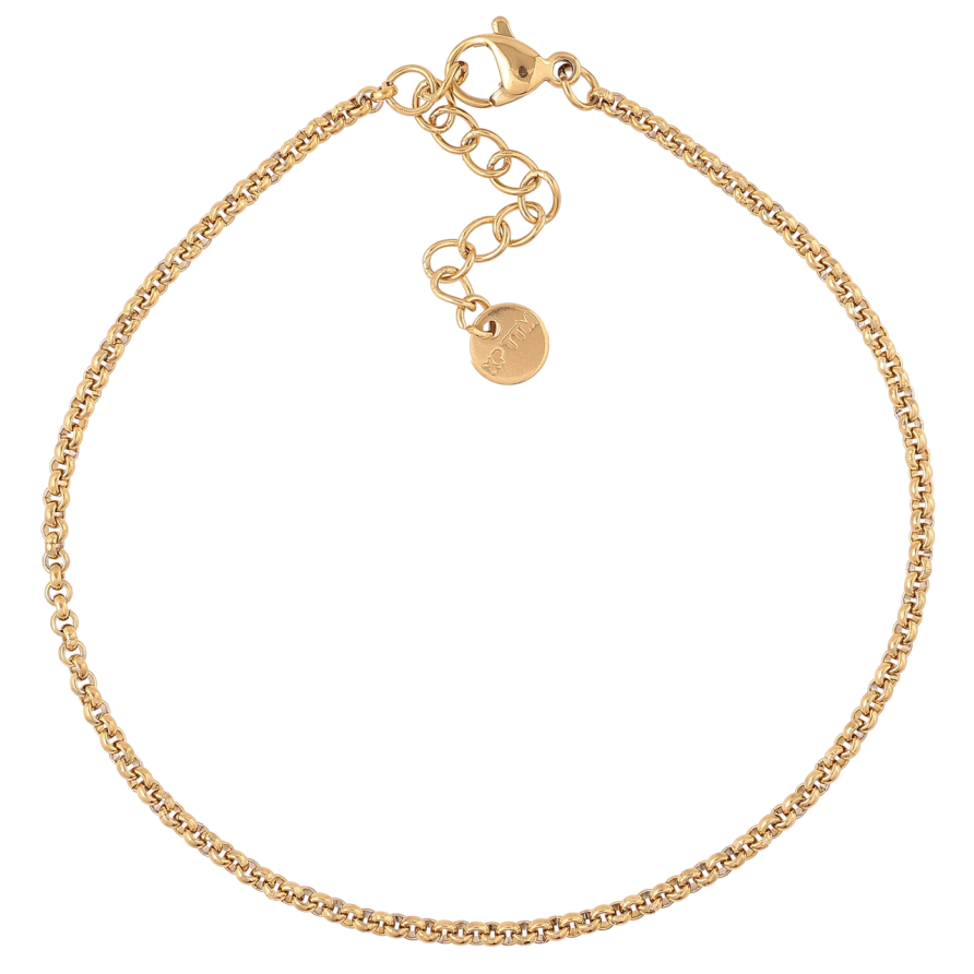 Браслет Xuping ТТМ Stainless Steel цвет 14К Цепочка Бельцер с доп.цеп 20-23см х 2мм фото №1