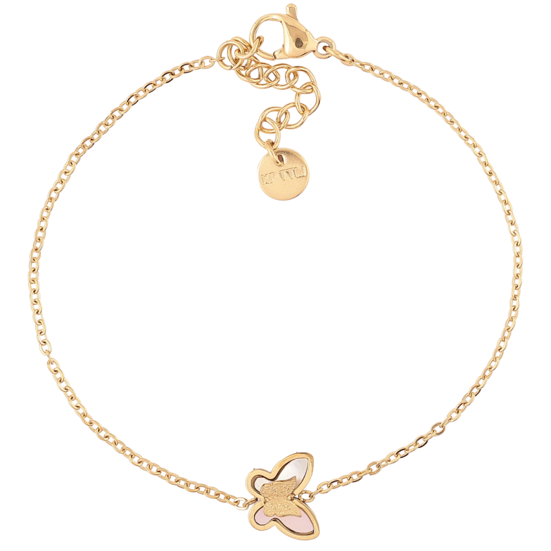 Браслет Xuping ТТМ Stainless Steel колір 14К «Ланцюжок з метеликом» з доп.ланцюгом 17-20см х 1.5мм фото №1