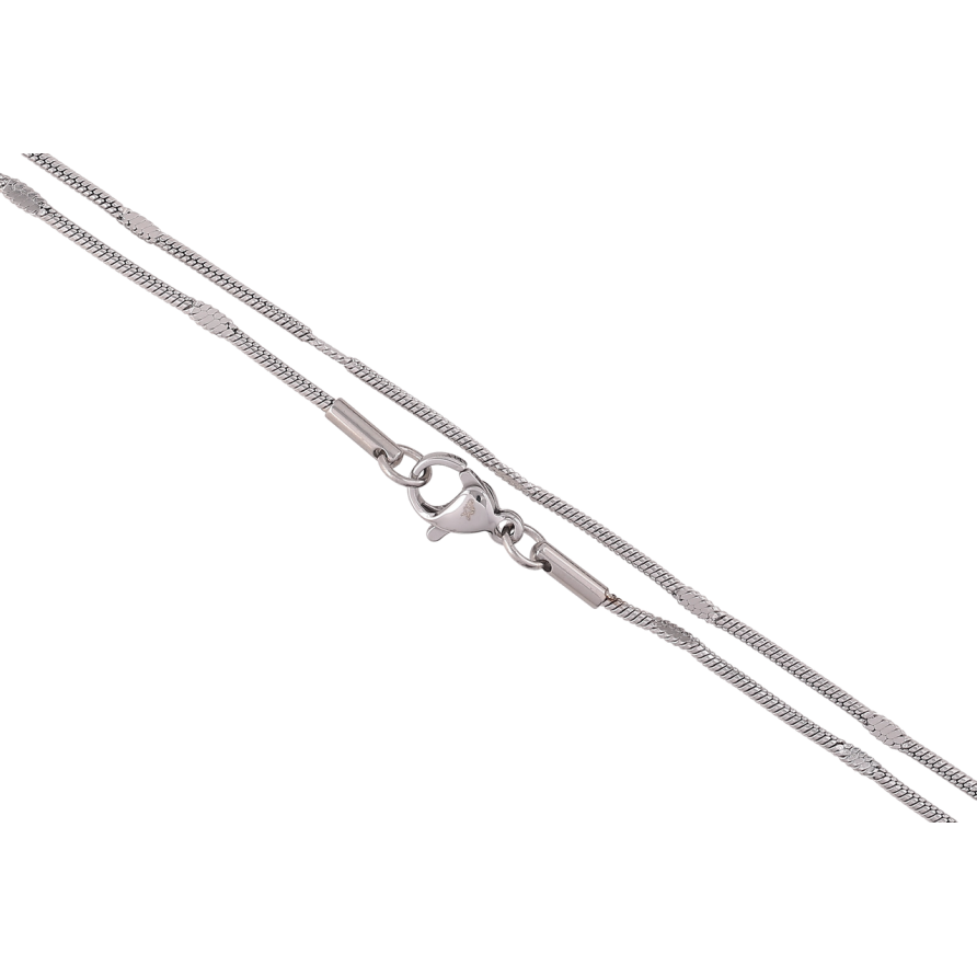 Ланцюжок Xuping ТТМ Stainless Steel колір Родій «Плетіння Ювелірний шнур з прокаткою» довжина 50см х 1.5мм фото №1