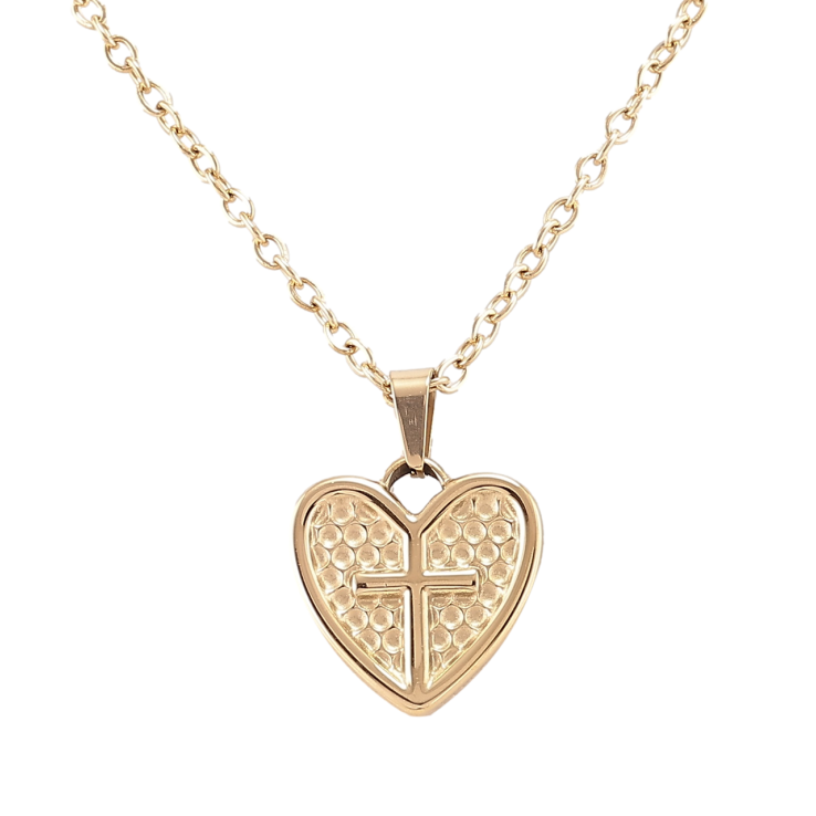 Кулон на ланцюжку Xuping ТТМ Stainless Steel колір 14K «Сердечко з Хрестиком» довжина 43-49см х 2мм фото №18