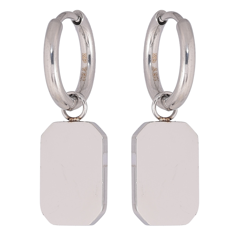 Сережки Xuping TTM Stainless Steel колір Родій підвіски на колечках «Фігурні» 2 в 1 фото №3