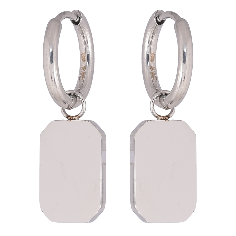 Серьги Xuping TTM Stainless Steel цвет Родий подвески на колечках Фигурные 2 в 1 фото №1