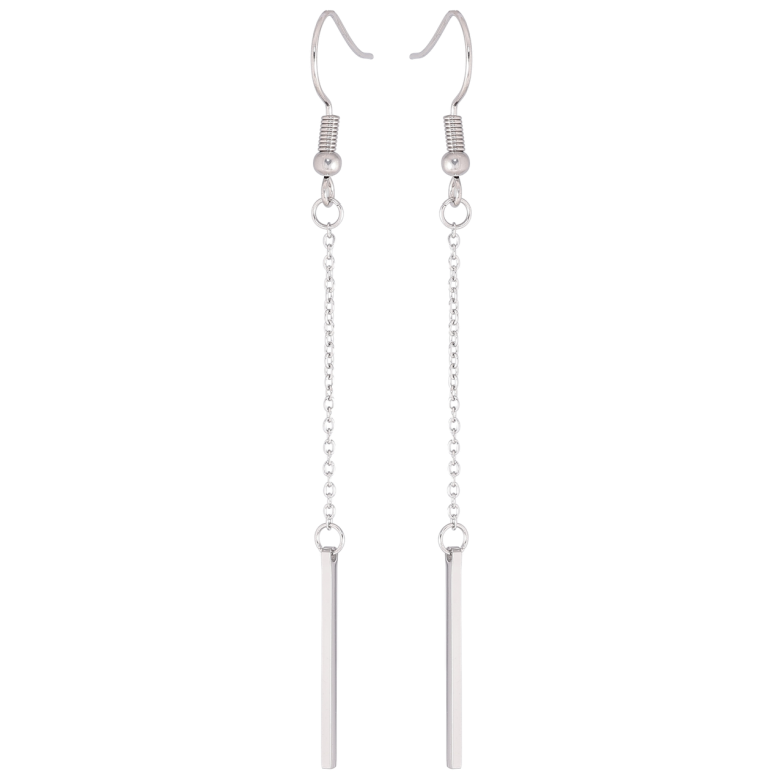 Сережки Xuping TTM Stainless Steel колір Родій французький замок «Підвіски з ланцюжка» фото №1