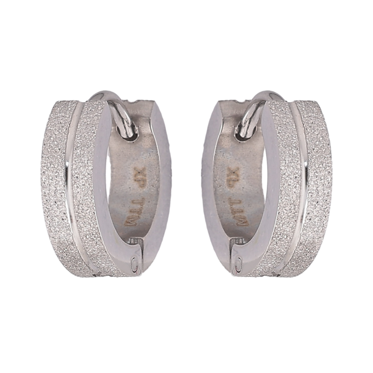 Сережки Xuping TTM Stainless Steel колір Родій колечка «Візерунок з шагренью» фото №8