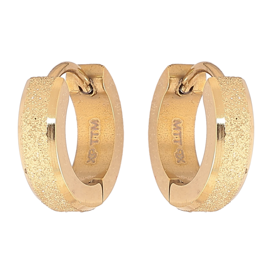 Серьги Xuping TTM Stainless Steel цвет 14К колечки Узор шагренью фото №1