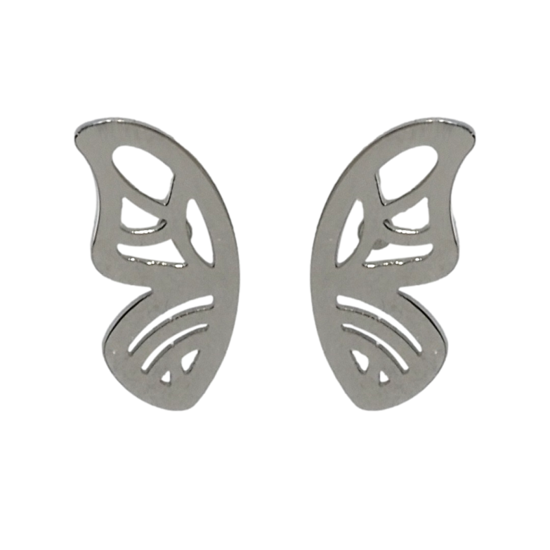 Серьги Xuping TTM Stainless Steel цвет Родий пусеты Бабочка фото №5