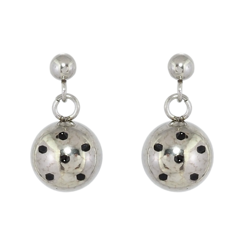 Сережки Xuping TTM Stainless Steel колір Родій пусети Підвіски кульки фото №2