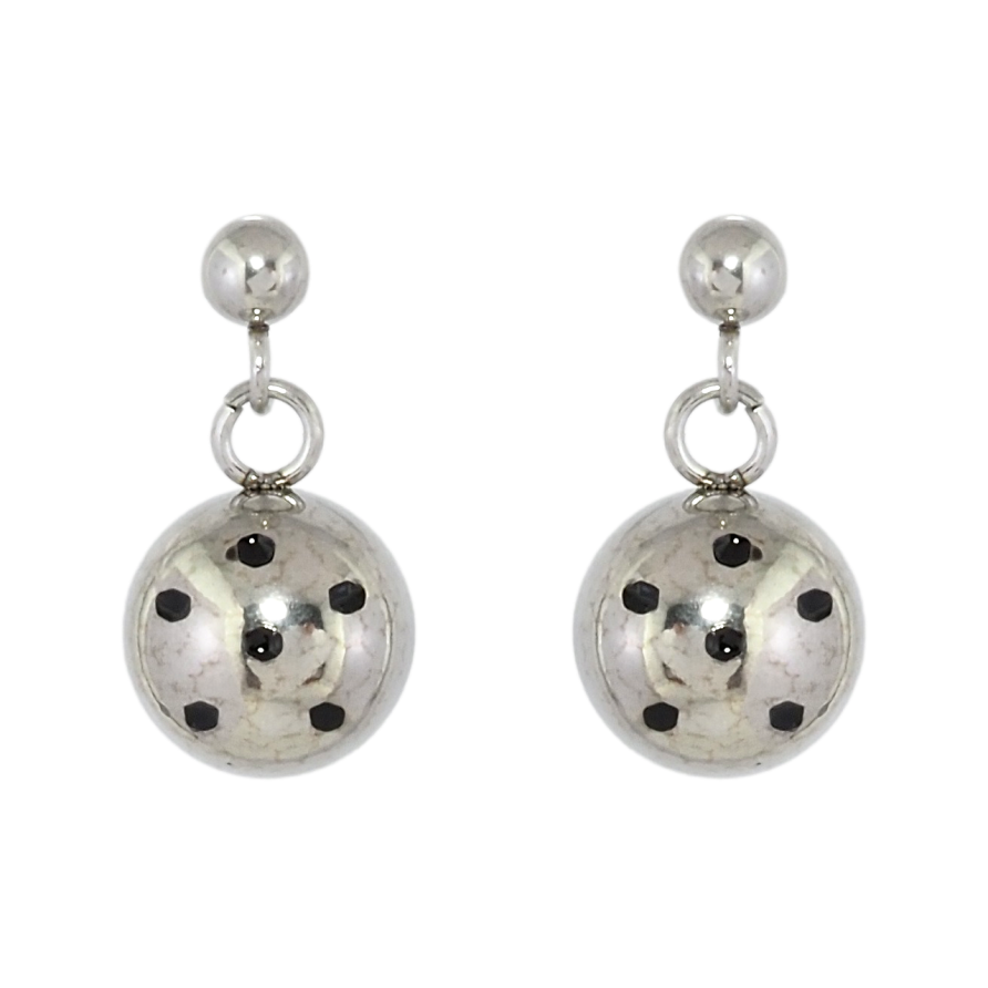 Сережки Xuping TTM Stainless Steel колір Родій пусети Підвіски кульки фото №1