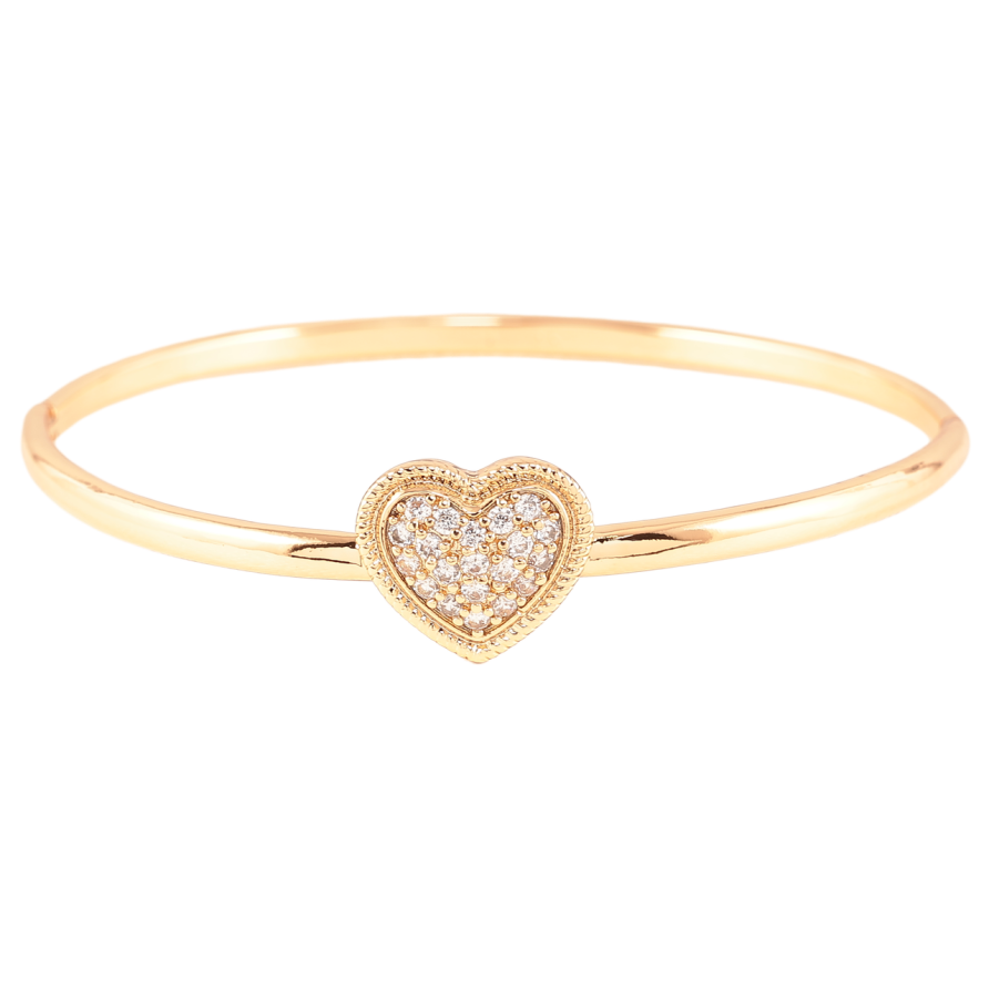 Браслет Xuping Позолота 18K «Сердечко з цирконієм» ø 6см фото №1