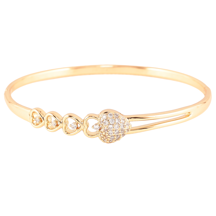 Браслет Xuping Позолота 18K «Сердечка з цирконієм» ø 6см фото №1