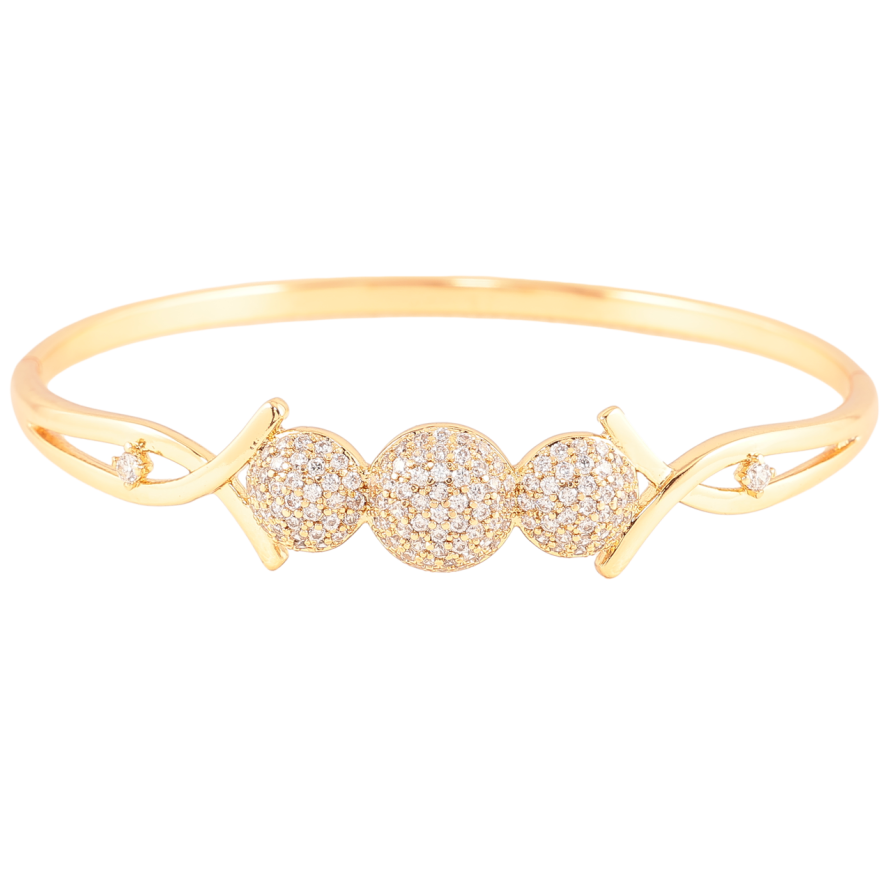 Браслет Xuping Позолота 18K Узор с инкрустацией цирконием ø 5.7см фото №1