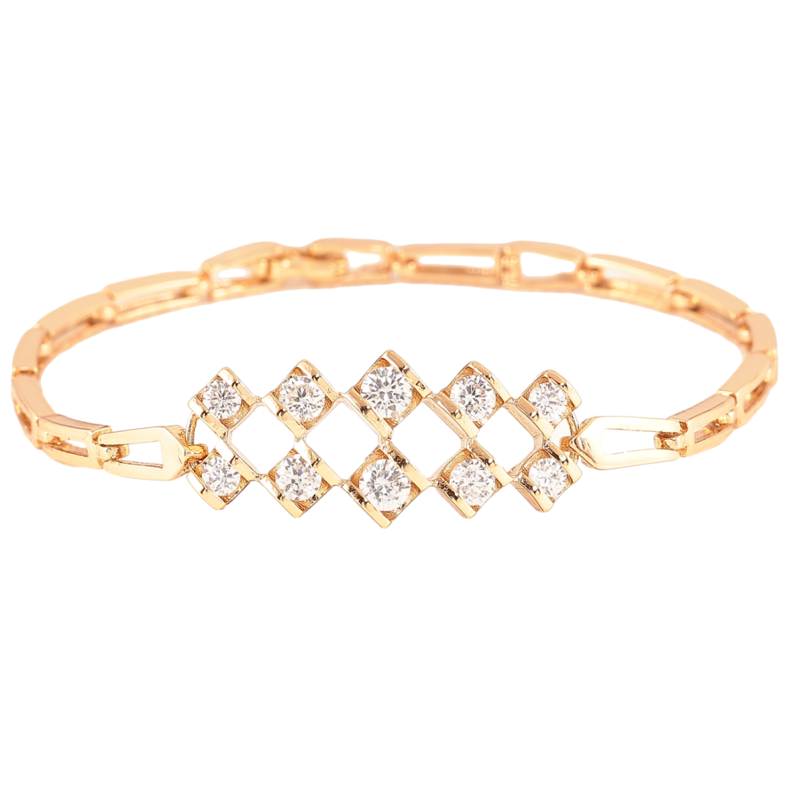 Браслет Xuping Позолота 18K Ромбовый узор с цирконием длина 18.5см фото №1