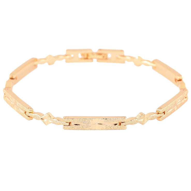 Браслет Xuping Позолота 18K «Ланки з візерунком шагренью» довжина 19см фото №23