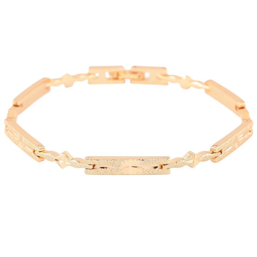 Браслет Xuping Позолота 18K «Ланки з візерунком шагренью» довжина 19см фото №1