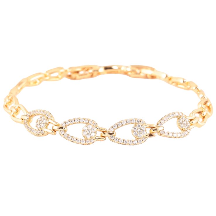 Браслет Xuping Позолота 18K «Візерунок з інкрустацією цирконієм» довжина з доп. замком 17,19см фото №15