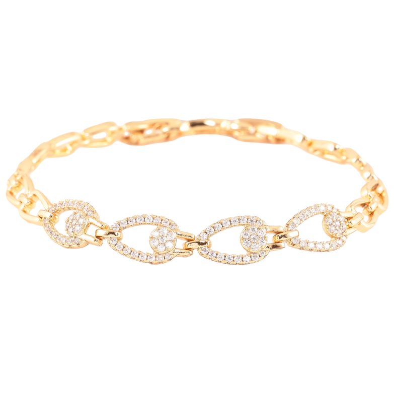 Браслет Xuping Позолота 18K Узор с инкрустацией цирконием длинна с доп. замком 17,19см фото №3