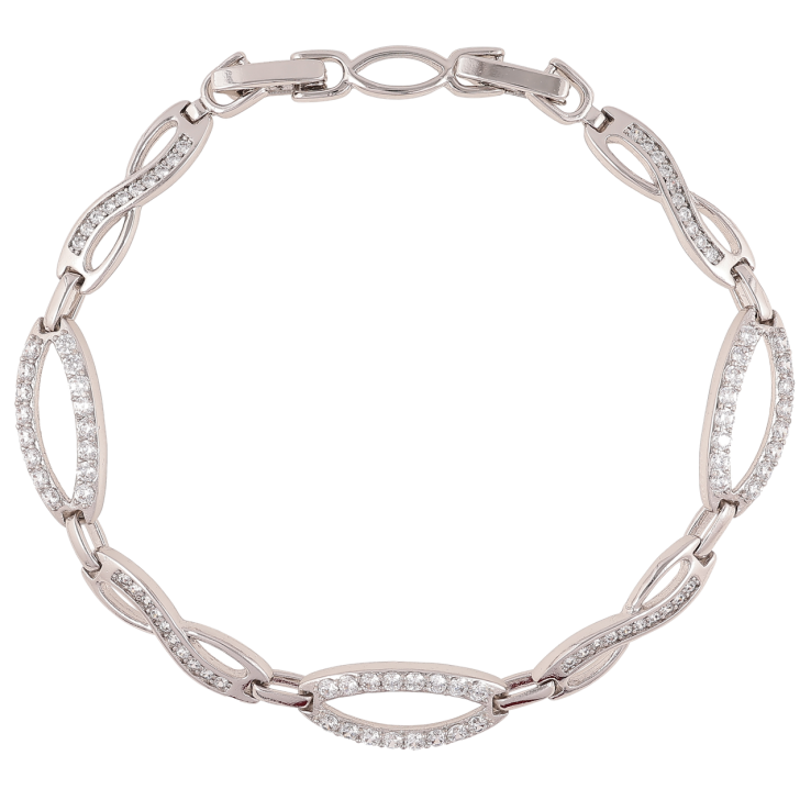 Браслет Xuping Родий Узор с цирконием размер с доп. замком 16.5,18.5см фото №23