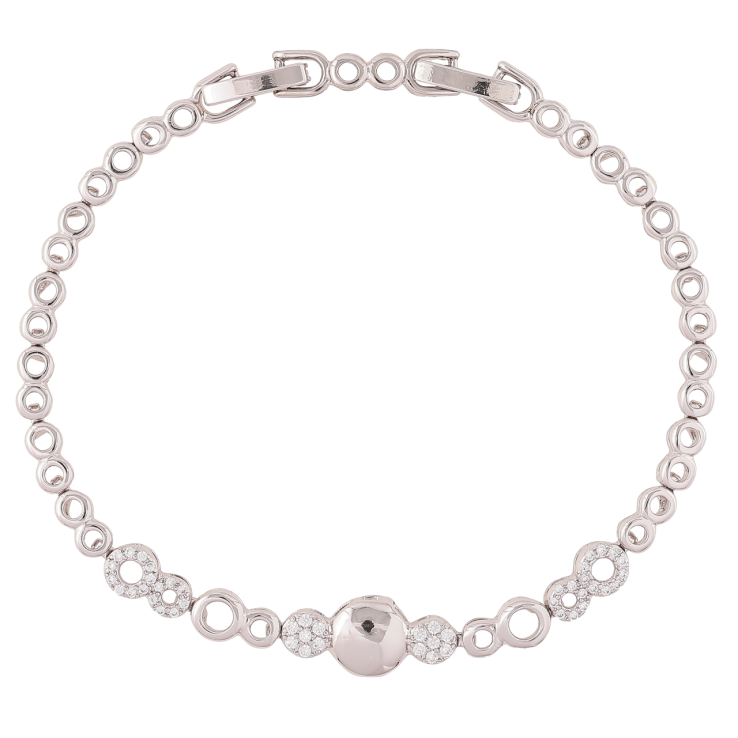 Браслет Xuping Родий Узор круги с цирконием размер с доп. замком 16.5,19см фото №25