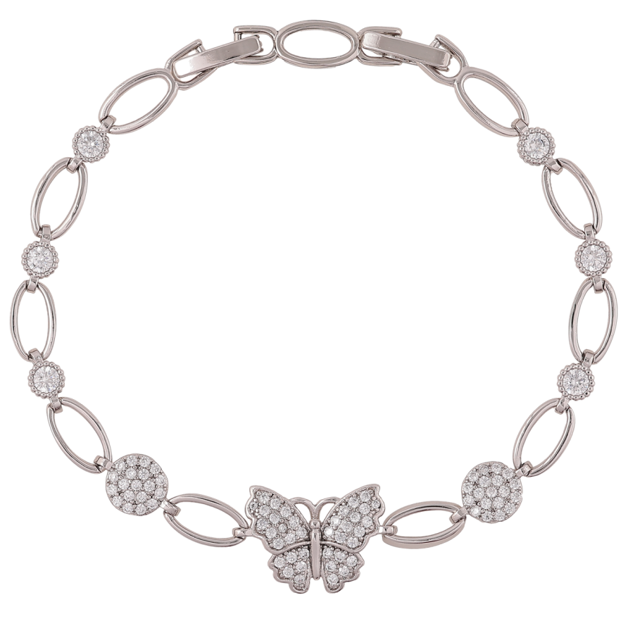 Браслет Xuping Родій «Метелик з цирконієм» розмір з доп. замком 17,19см фото №1