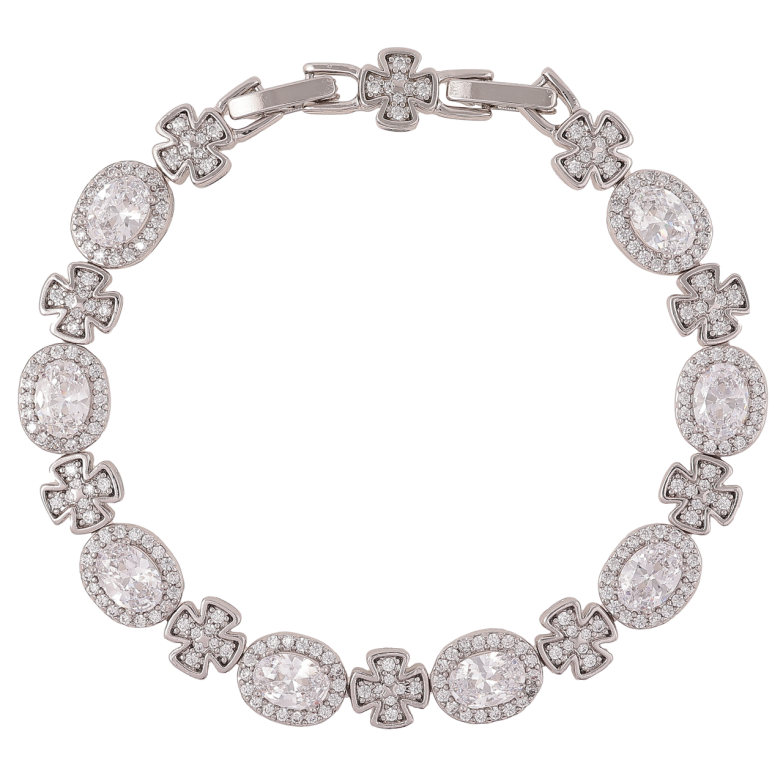 Браслет Xuping Родий Кристальный блеск размер с доп. замком 17,19см фото №3