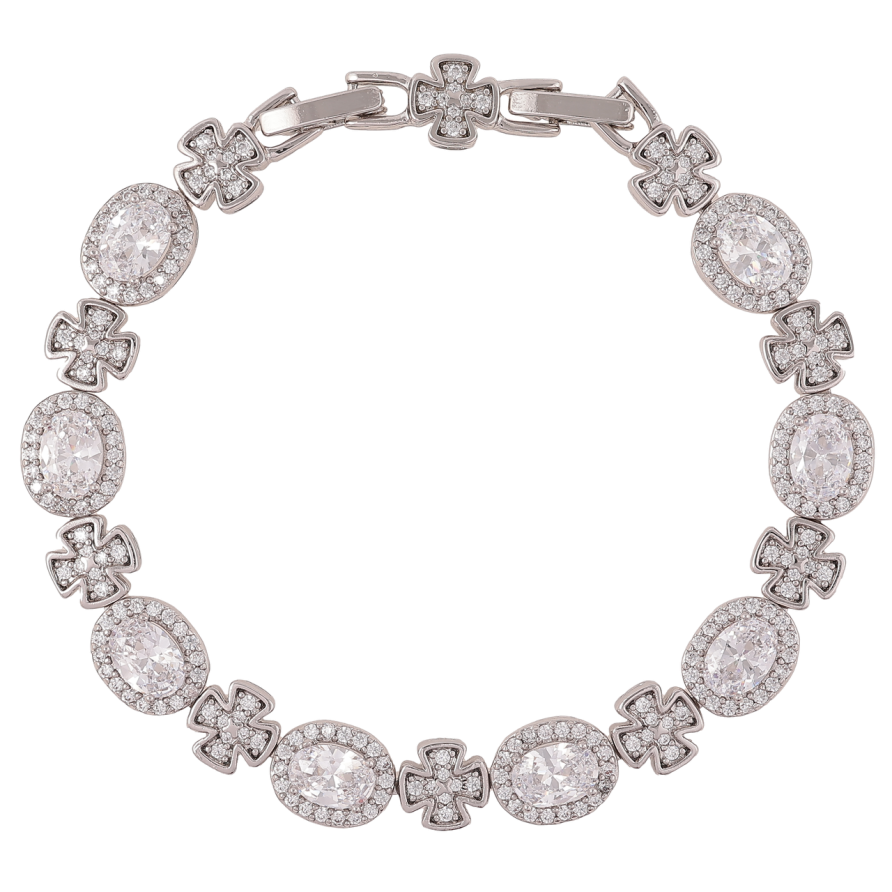 Браслет Xuping Родий Кристальный блеск размер с доп. замком 17,19см фото №1