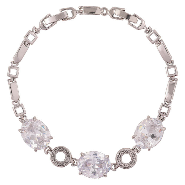 Браслет Xuping Родій «Візерунок з трьома фіанітами» розмір з доп. замком 18-21см фото №2