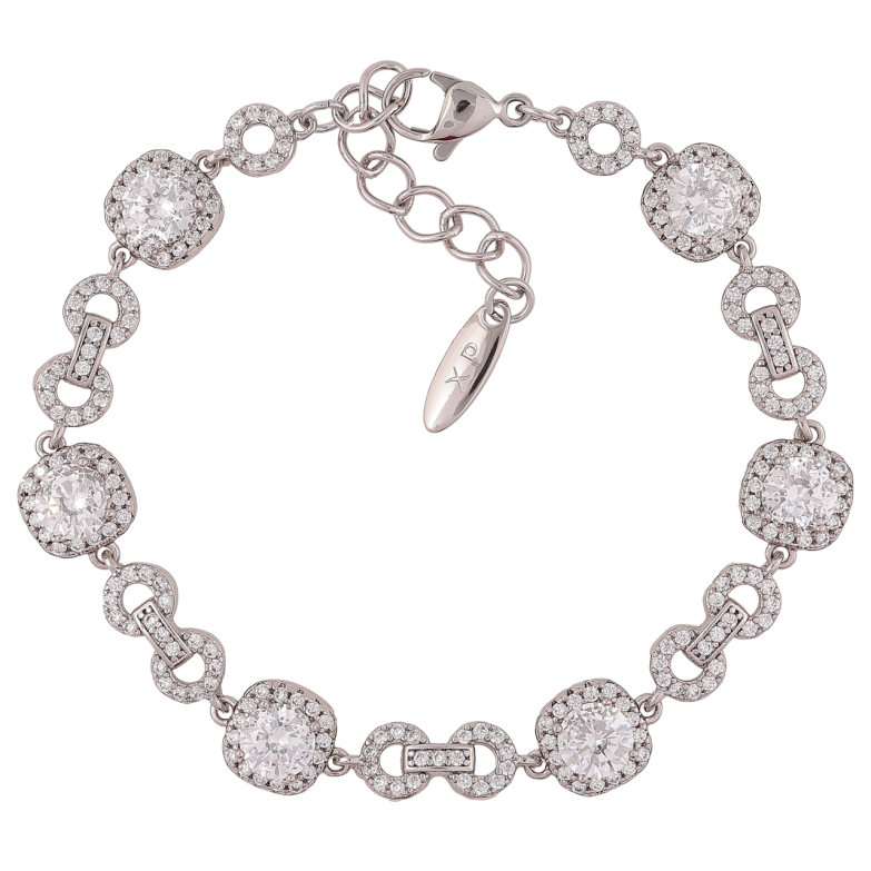 Браслет Xuping Родій «Інкрустація цирконієм» розмір з доп. ланцюжком 17.5-20.5см фото №1