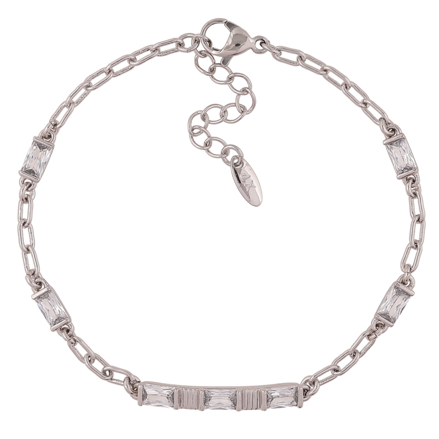 Браслет Xuping Родий Цепочка Якорная с фианитами размер с доп. цепочкой 17-20.5см фото №1