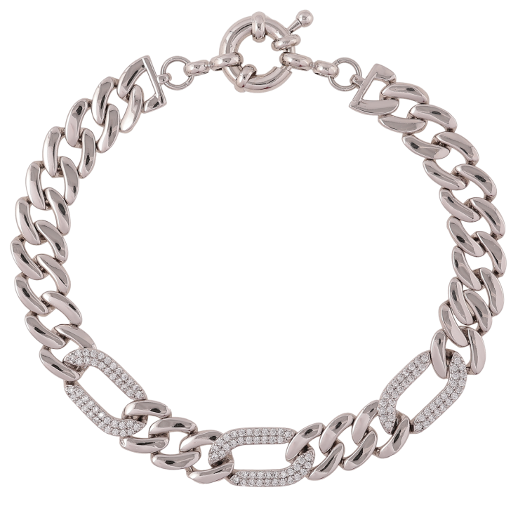 Браслет Xuping Родій «Ланцюжок Панцирний з цирконієм» розмір 19см фото №22