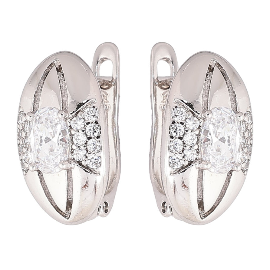 Серьги Xuping Родий английский замок Узор цирконием фото №1