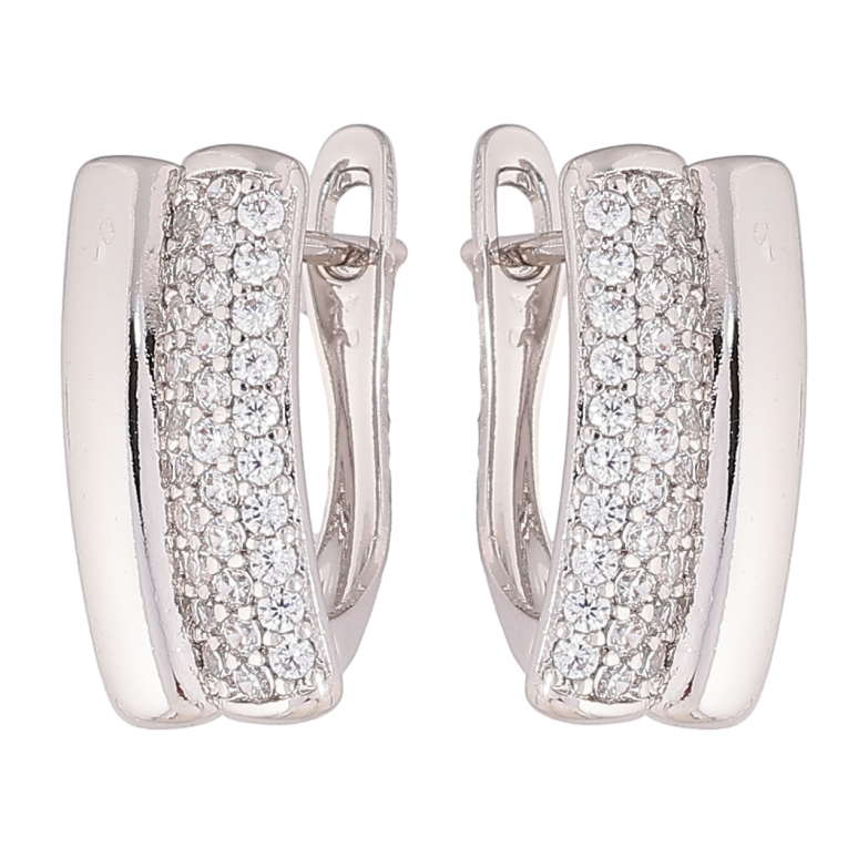 Серьги Xuping Родий английский замок Инкрустация цирконием фото №1