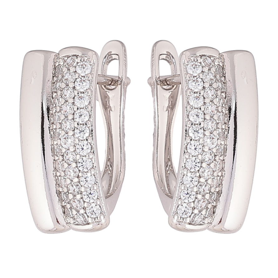 Серьги Xuping Родий английский замок Инкрустация цирконием фото №1