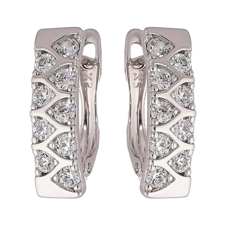 Сережки Xuping Родій англійський замок «Візерунок з цирконієм» фото №1