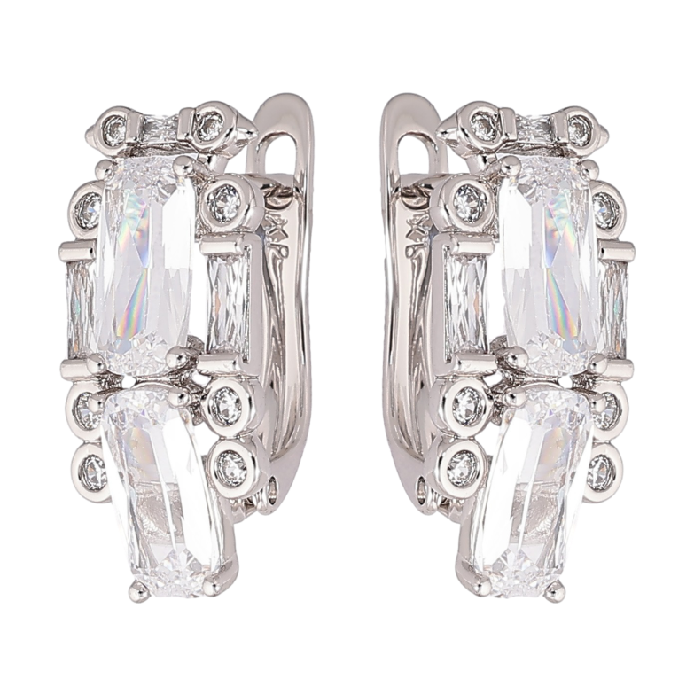 Сережки Xuping Родій англійський замок «Візерунок з цирконієм та фіанітами» фото №1