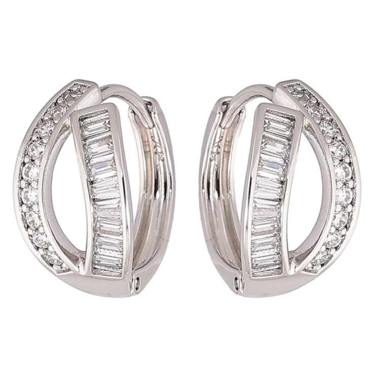 Сережки Xuping Родій колечка «Візерунок із доріжок цирконію» фото №6