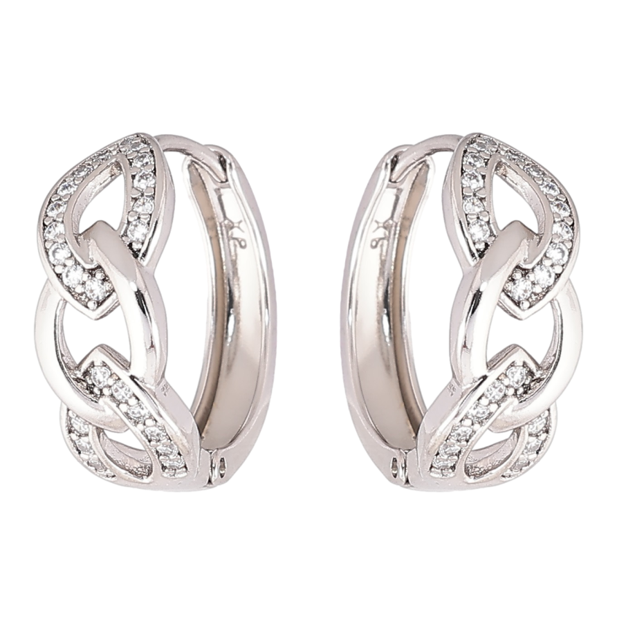 Сережки Xuping Родій колечка «Візерунок ланцюжок з цирконієм» фото №1