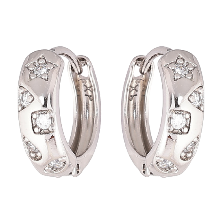 Сережки Xuping Родій колечка «Декоративний візерунок» фото №1 Сережки Xuping Родій колечка «Декоративний візерунок» фото №1