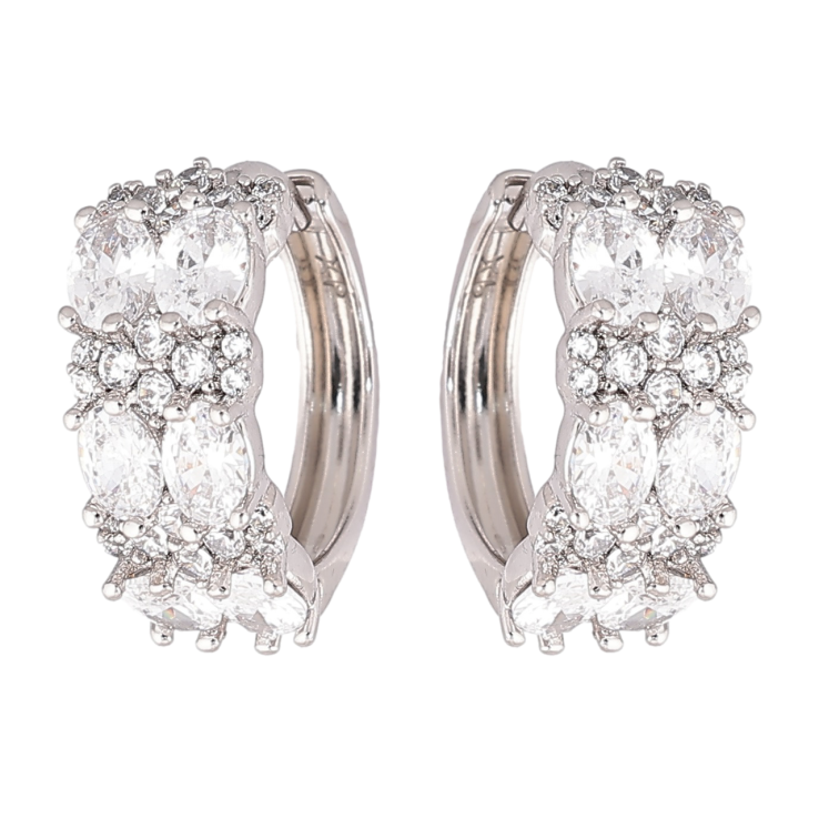 Сережки Xuping Родій колечка «Інкрустація цирконієм» фото №7