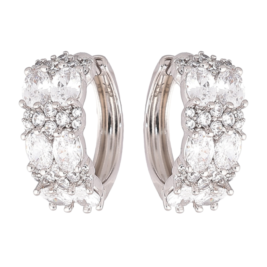 Сережки Xuping Родій колечка «Інкрустація цирконієм» фото №1 Сережки Xuping Родій колечка «Інкрустація цирконієм» фото №1